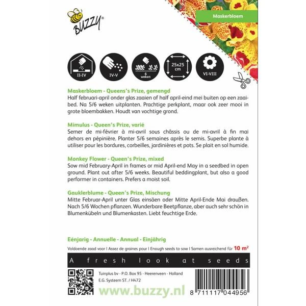 Maskerbloem Queens Price - Mimulus Luteus Tigrinus 4 Maskerbloem Queens Price - Mimulus Luteus Tigrinus - Afbeelding 2