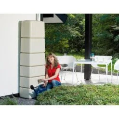 Regenton Muurmodel SLIM 650 Liter + Kraan - Zand -Gardena Winkel regenton muurm slim 650l zand kraan 1603720693 600